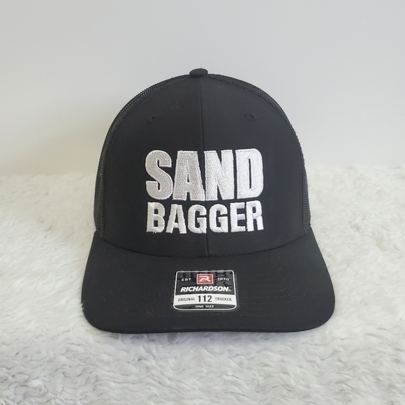 NWT Richardson Style 112 Sand Bagger Black Mesh Trucker Hat Cap - Picture 10 of 14